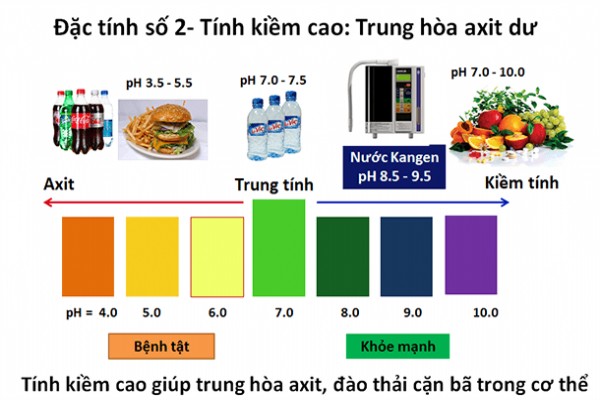 Nước ion kiềm khôi phục sự cân bằng pH trong cơ thể