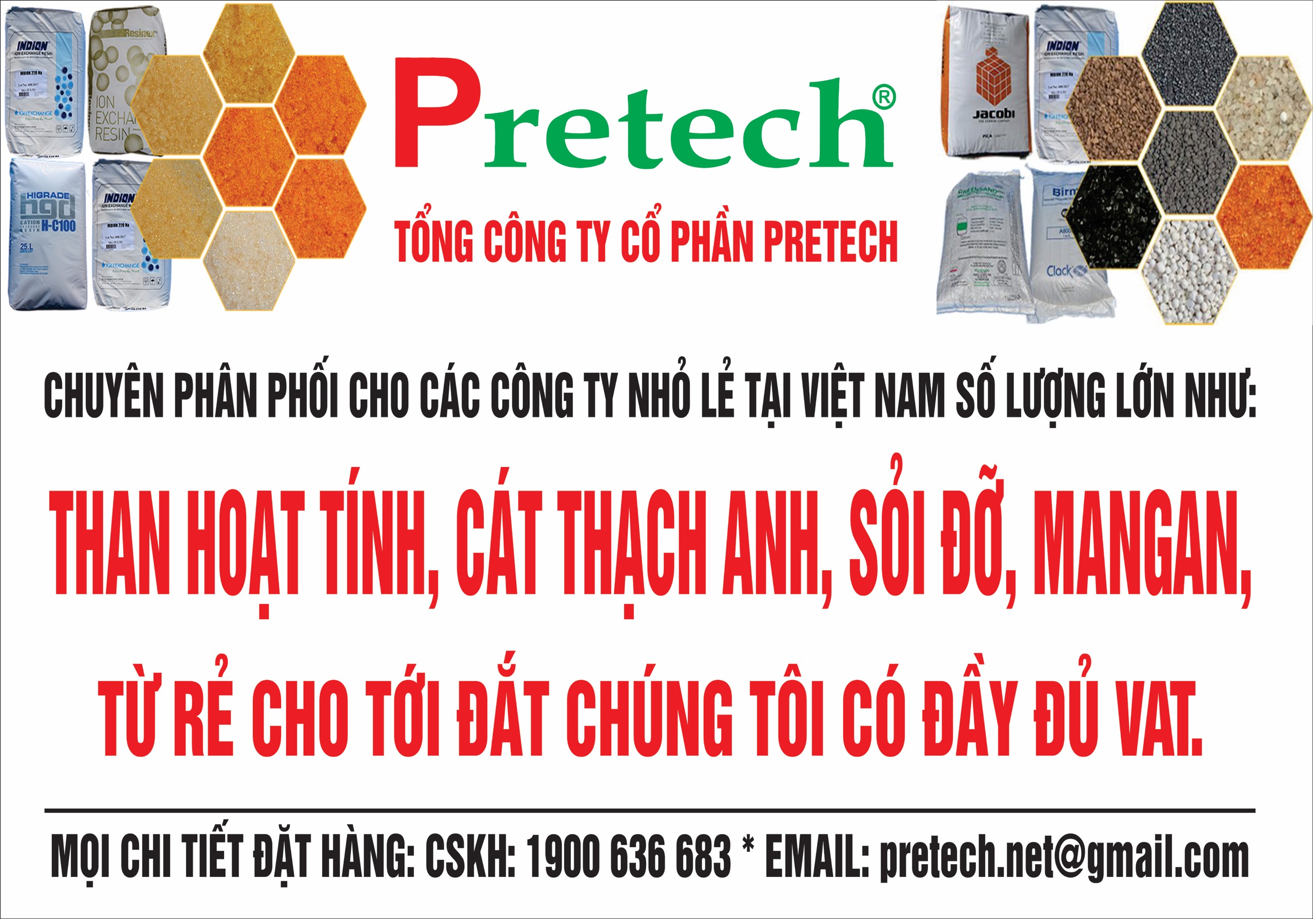 Vật liệu lọc nước chất lượng cao than hoạt tính lọc nước tốt nhất tại Pretech