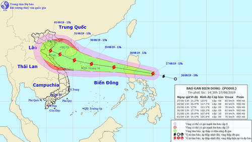 Bão Podul đổ bộ vào nước ta đúng dịp nghỉ lễ Quốc khánh 2/9?