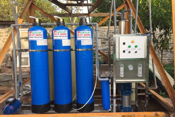 Hệ thống lọc nước nhiễm lợ với 3 bình lọc composite
