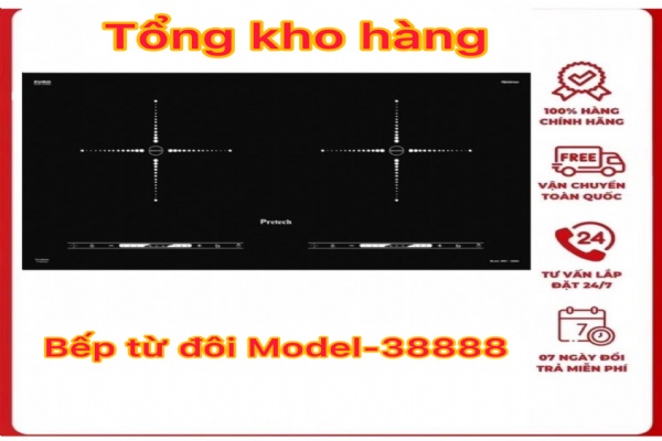 Tìm hiểu về bếp từ đôi sử dụng có an toàn hay không? Bếp từ đôi Pretech Model: WBT-38888