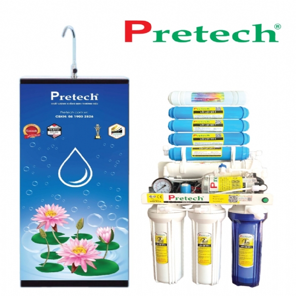 Máy lọc nước RO Pretech MODEL - W888 Hydrogen (8 lõi, đồng hồ đèn báo)