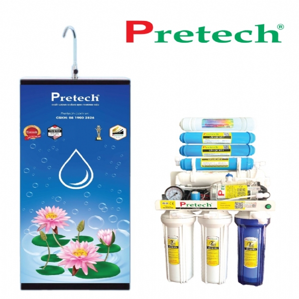 Máy lọc nước RO Pretech MODEL - W877 Hydrogen (7 lõi, đồng hồ đèn báo)