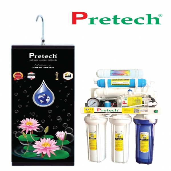Máy Lọc Nước RO Pretech MODEL - W855 Hydrogen (5 lõi, đồng hồ đèn báo)