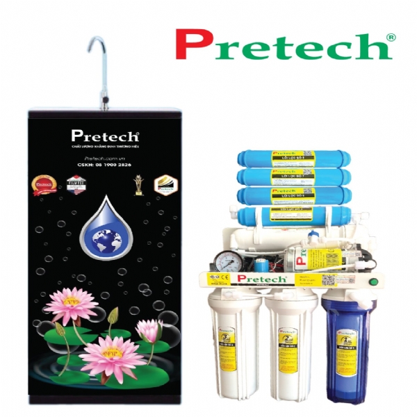 Máy lọc nước RO Pretech MODEL - W888 (8 lõi, đồng hồ đèn báo)
