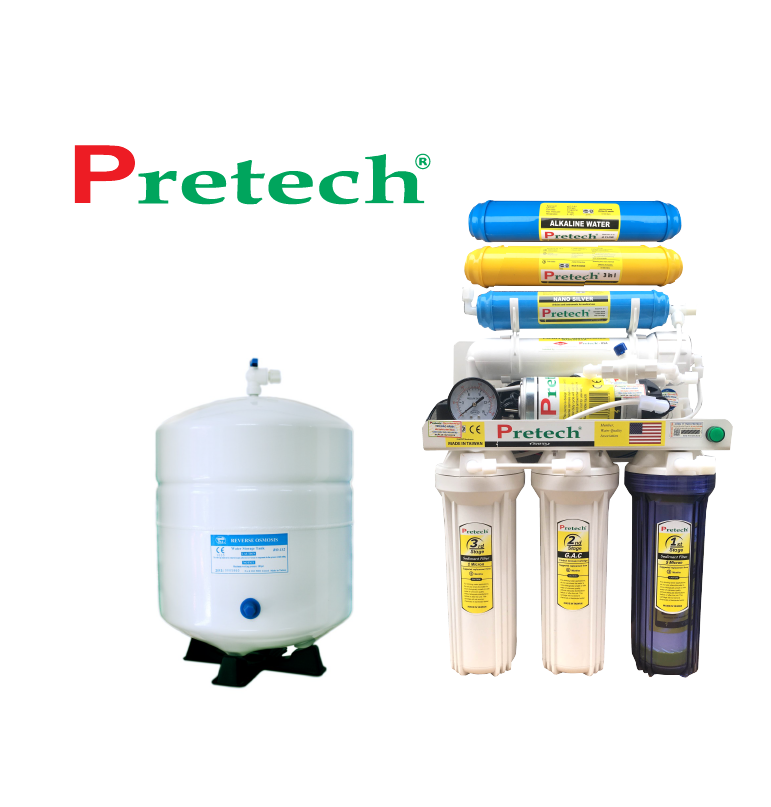 Máy lọc nước RO Pretech 7 lõi lọc (không tủ,có đồng hồ)