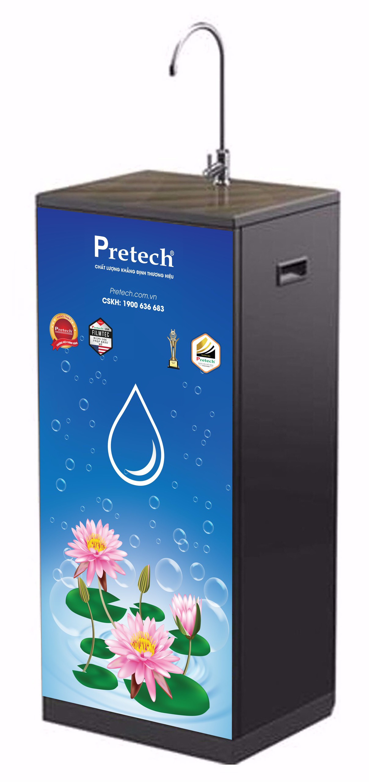 Máy lọc nước Pretech tủ uv 8 lõi lọc