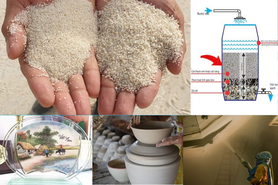 Rất nhiều ứng dụng thực tế có sự tham gia của cát sấy khô 