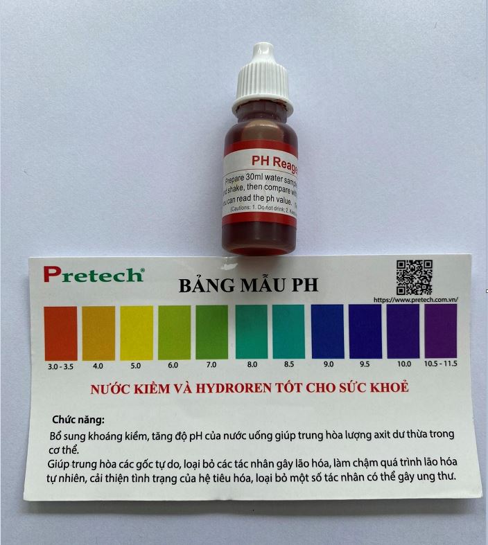 Dung dịch thử nước kiềm giúp kiểm tra độ pH bằng sự thay đổi màu sắc của nước 