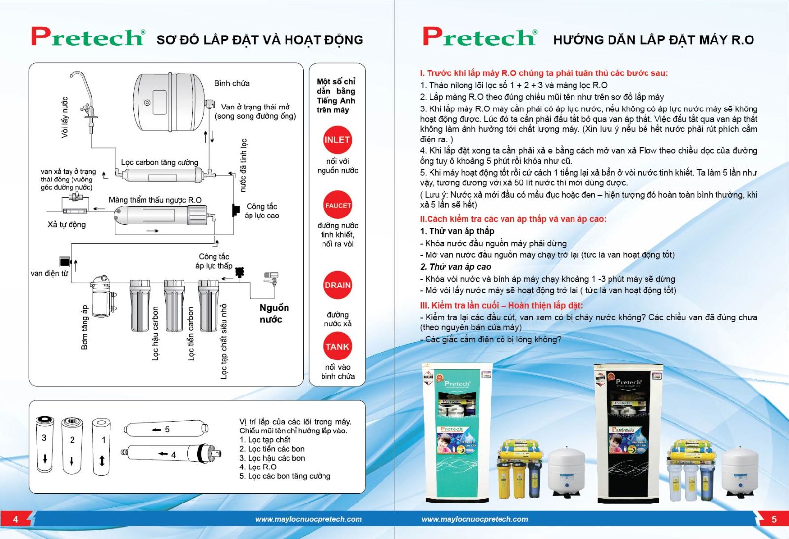 sách hướng dẫn sử dụng máy lọc nước